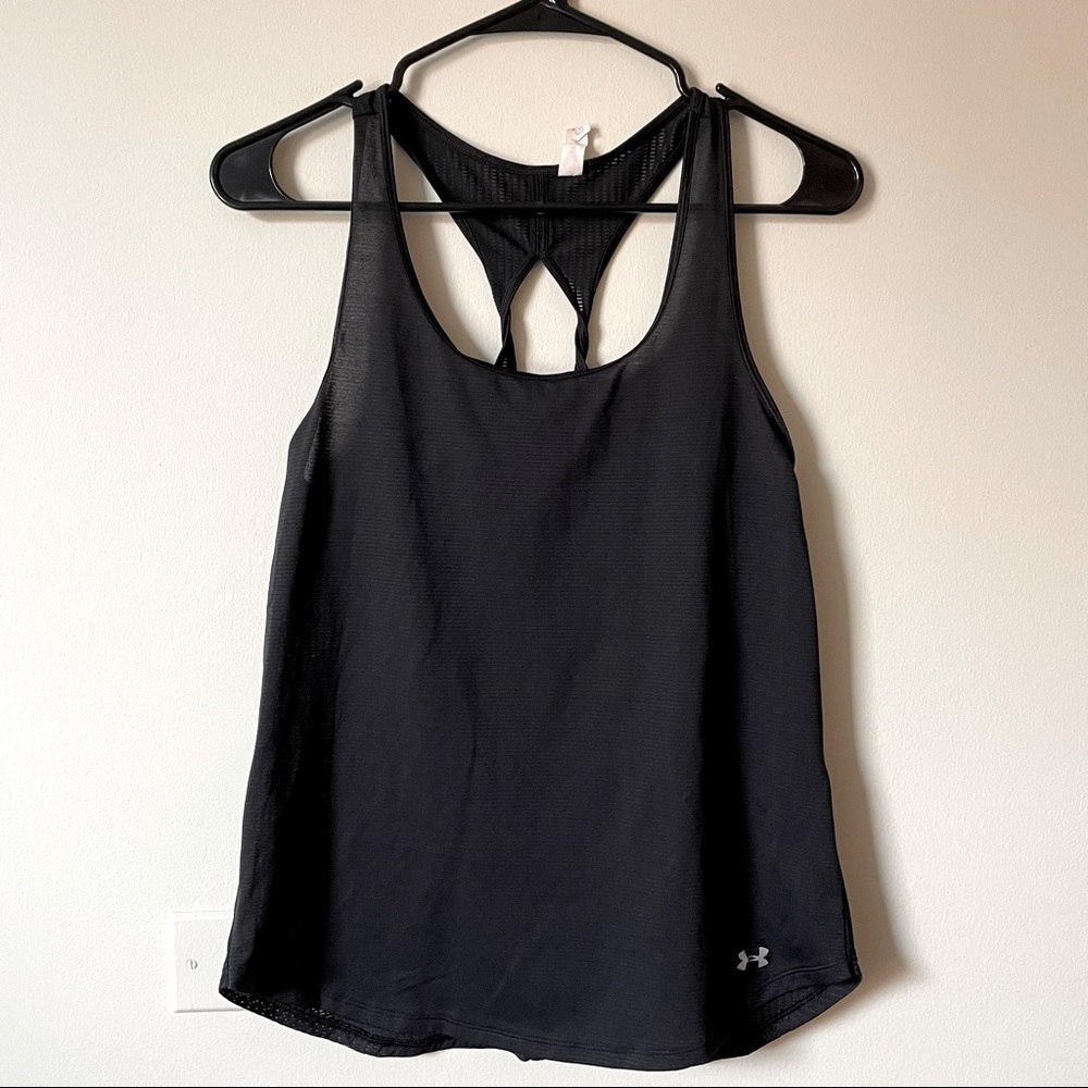Under Armour black workout tank top breathable mesh women’s athletic comfortable